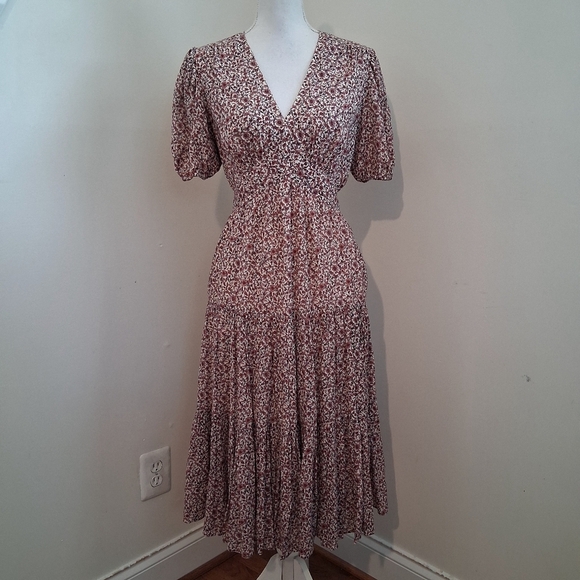 Tory Burch Floral Cotton and Silk Keepsake  Dress Size 0 - Picture 2 of 12